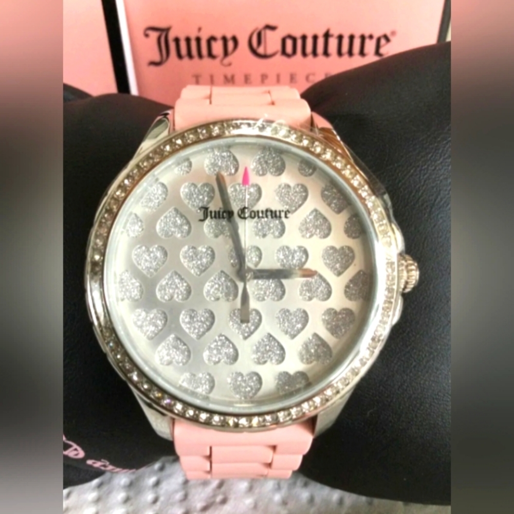Juicy Couture Timepieces Pink Heart Face Watch missing wristband